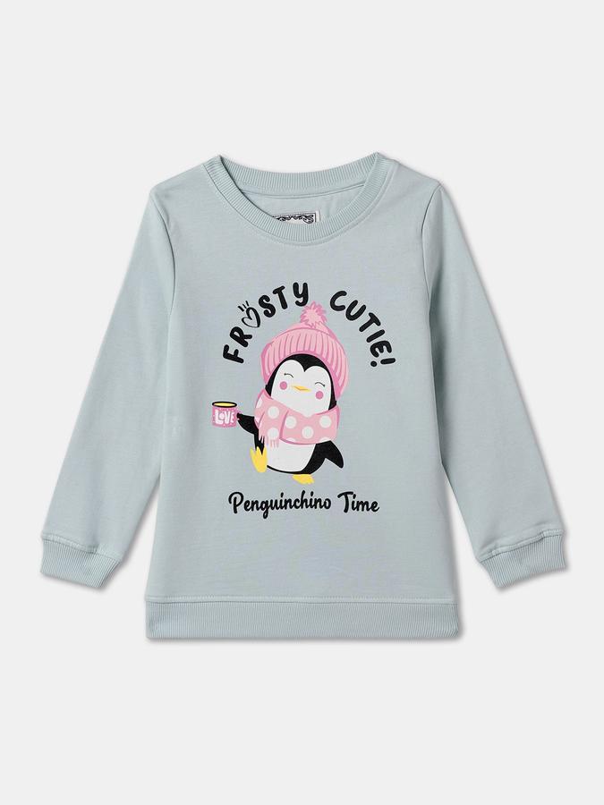 Full Sleeve Graphic Print Girls Sweatshirt