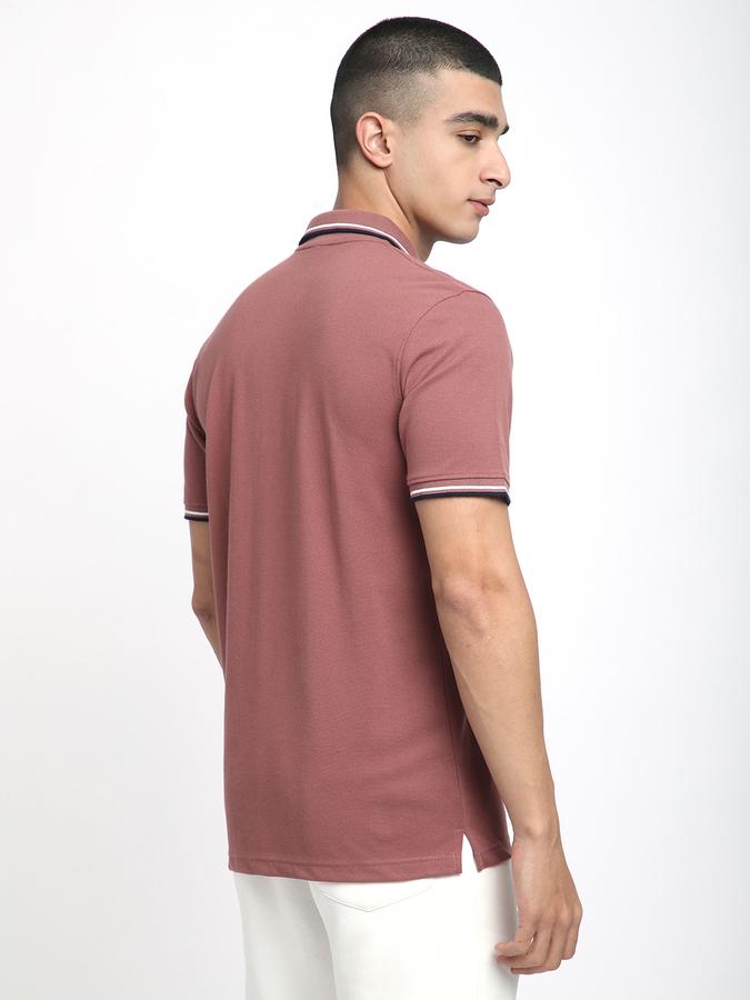 Solid Men Polo Neck T-Shirt image number 2