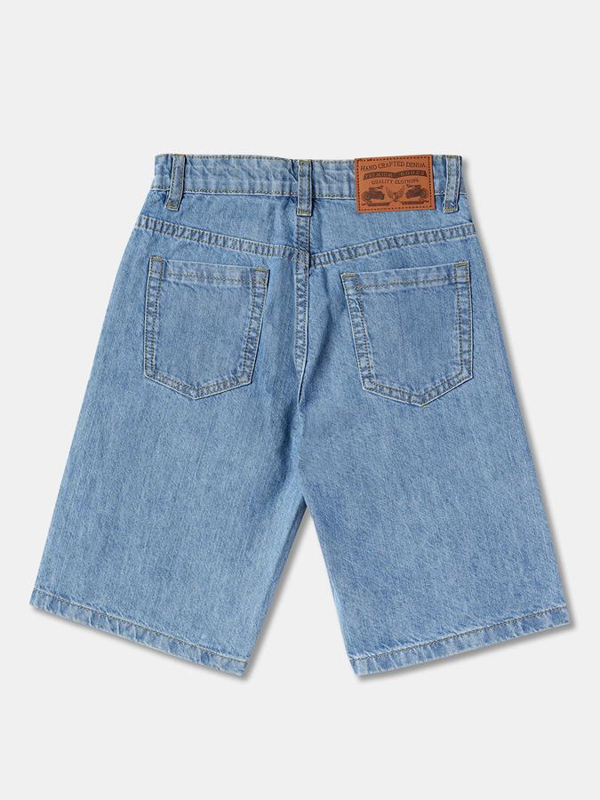 Lightly-Washed Regular Fit Shorts with 5-Pocket Styling image number 1