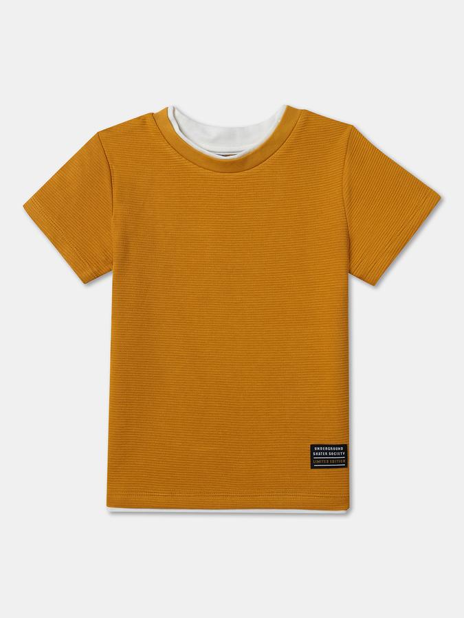 Boys Solid Pure Cotton Regular T Shirt