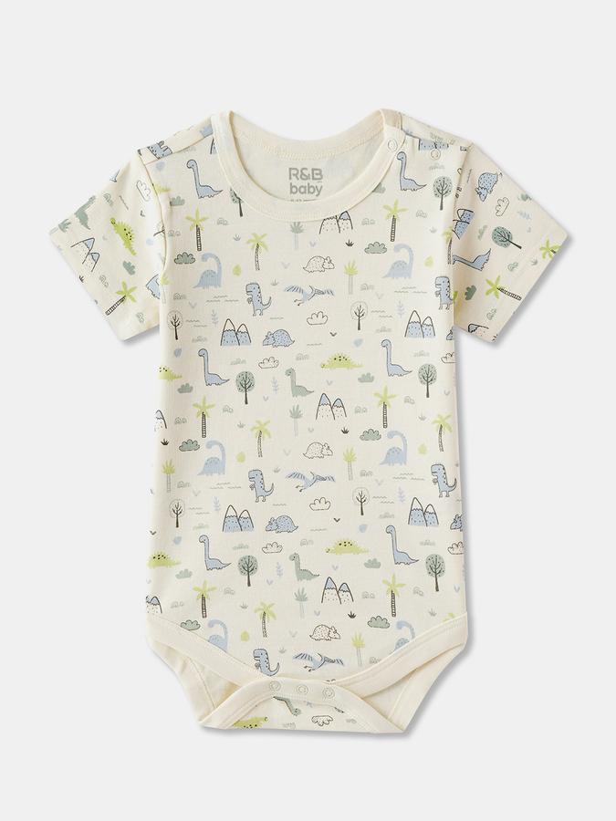 Romper For Baby Boys Printed Pure Cotton- Pack of 3 image number 3