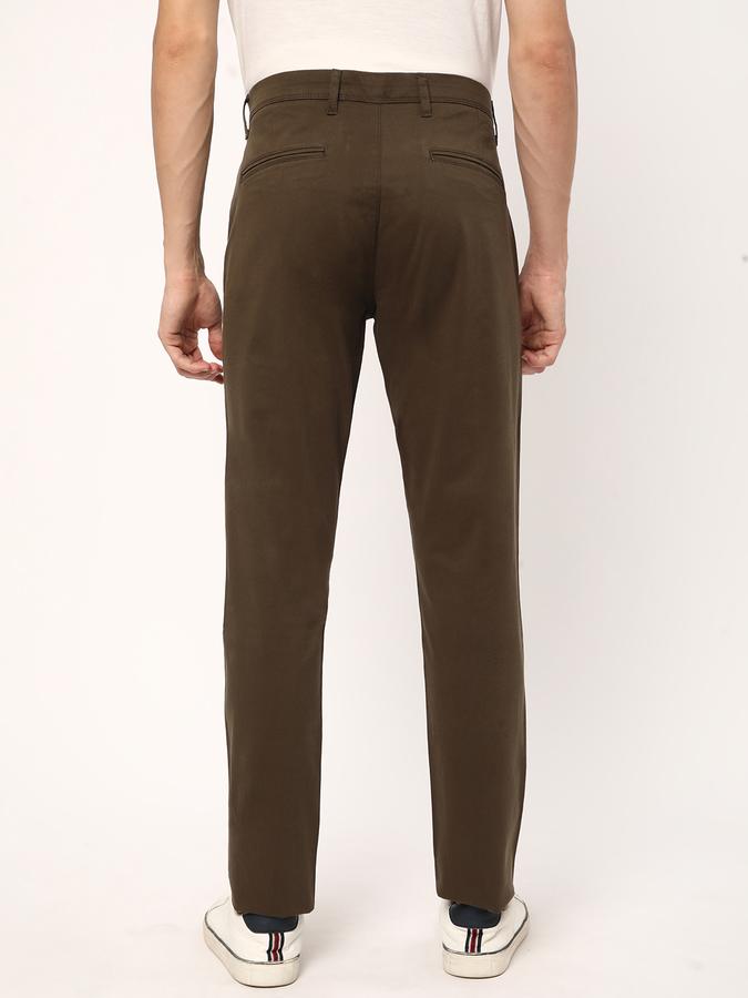 Men Flat-Front Slim Fit Trousers image number 2