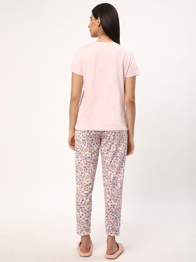 Women Floral Print Pyjamas & T-Shirt Set image number 2