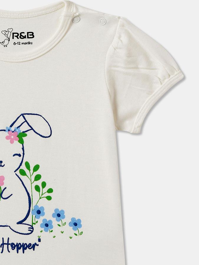 Baby Girls Graphic Print Pure Cotton Regular T Shirt  image number 2