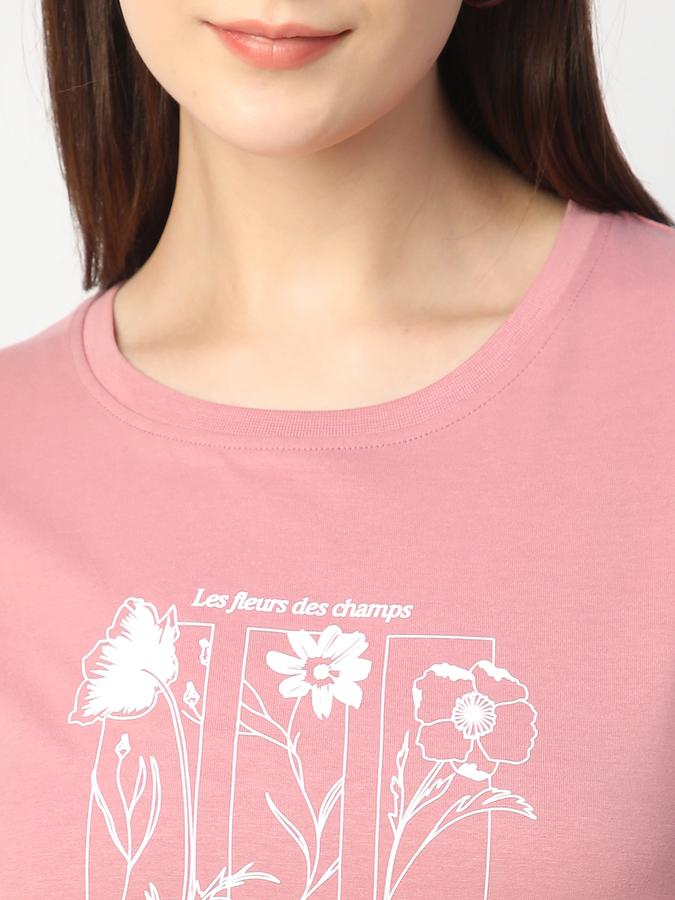 Graphic Print Women Round Neck T-Shirt image number 3