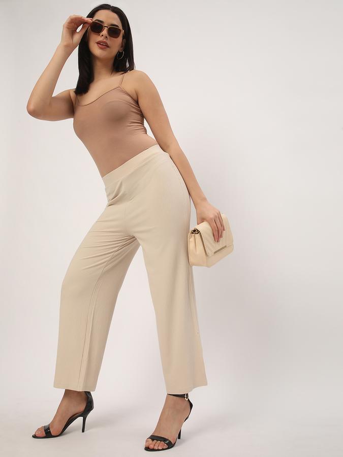 Women Relaxed Fit Flat-Front Pants image number 1