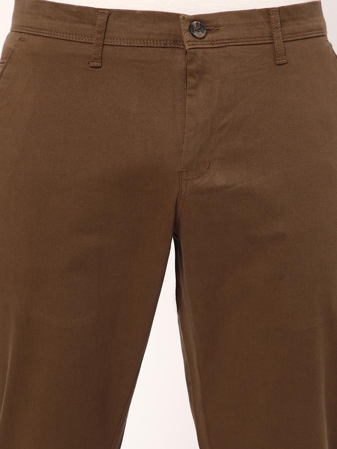 Men Flat-Front Slim Fit Trousers image number 3