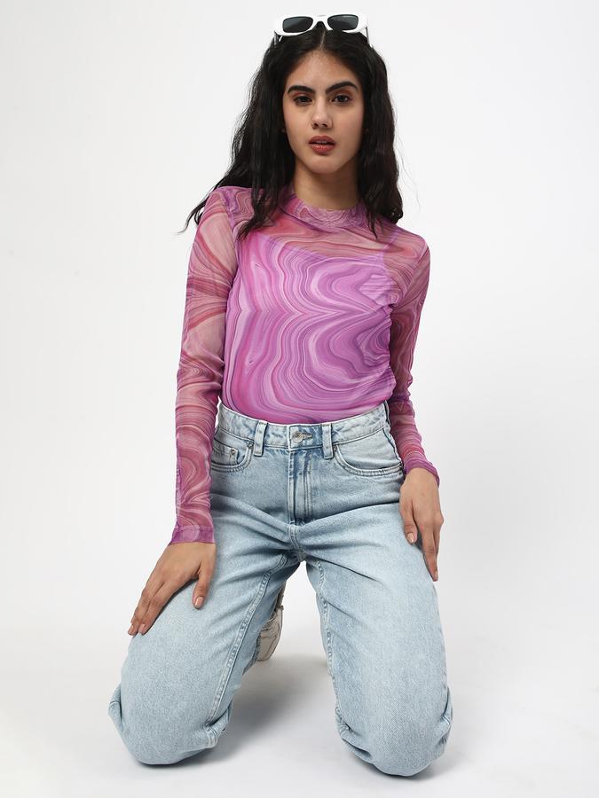 Women Printed High-Neck Top image number 1