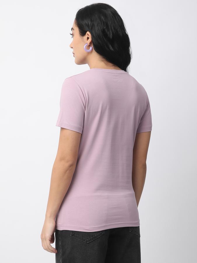 Solid Women Round Neck T-Shirt image number 2