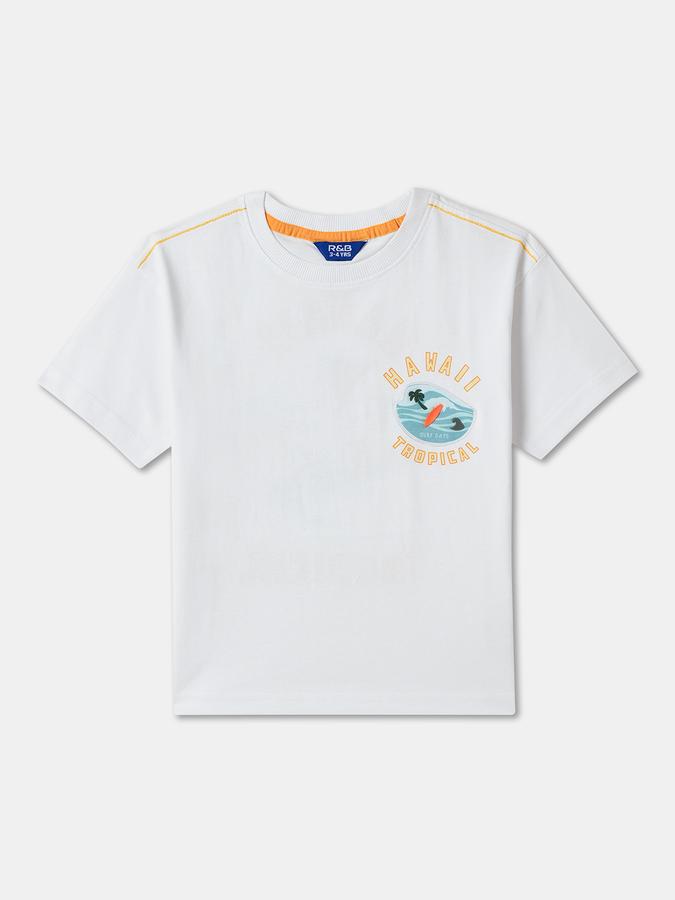 Boys Printed Pure Cotton Regular T Shirt 