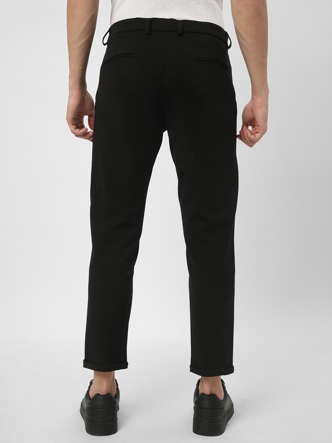 Men Slim Fit Flat-Front Trousers image number 2