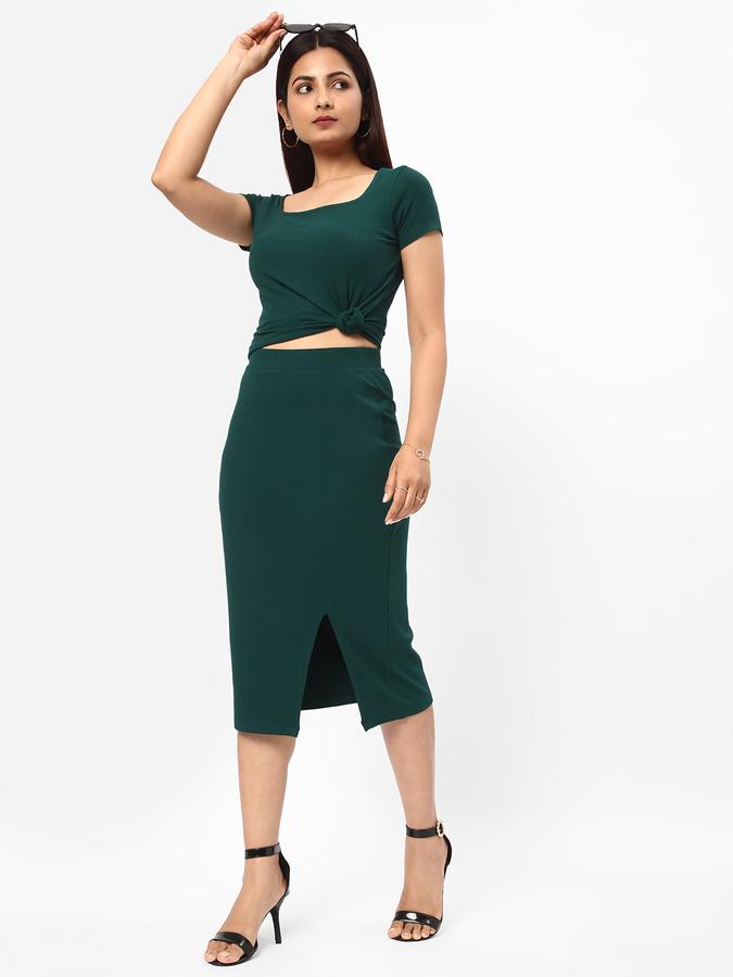 R&B Women's Side Slit Midi Skirt image number 1