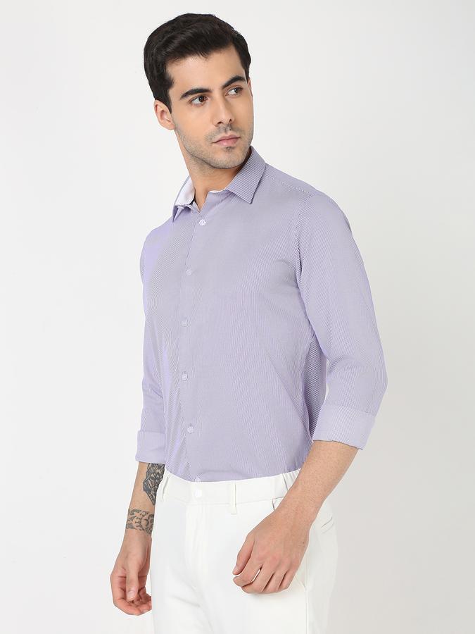 Men Striped Slim Fit Shirt with Full Sleeves image number 1