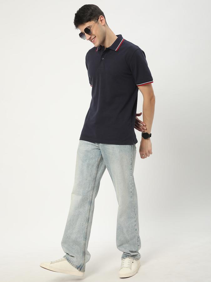 Men Regular Fit Polo T-Shirt with Short Sleeves image number 1