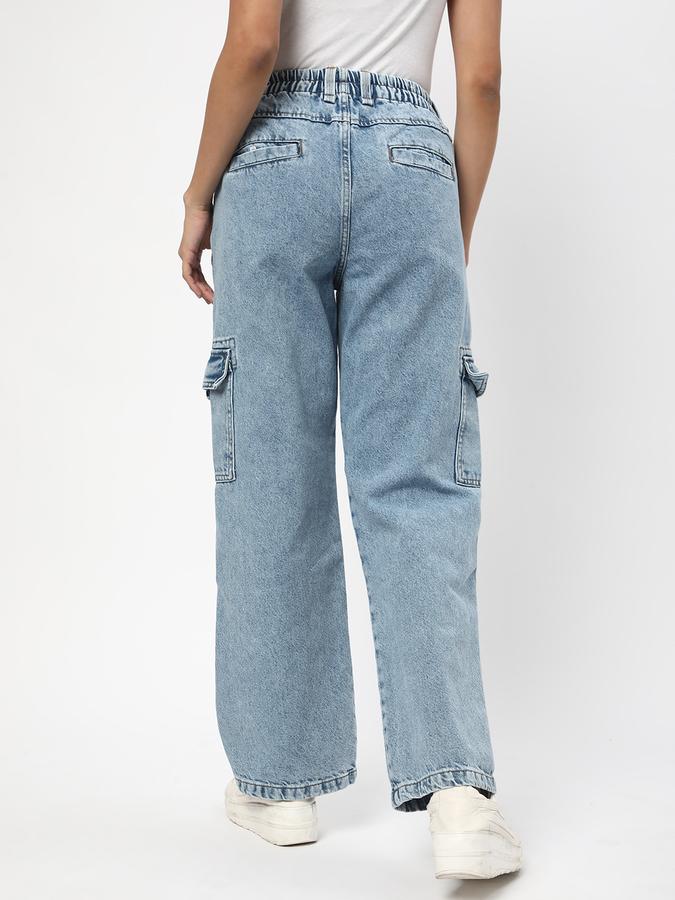 Women Relaxed Jeans with Flap Pockets image number 2