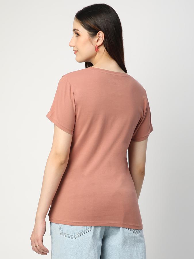 Solid Women Round Neck T-Shirt image number 2