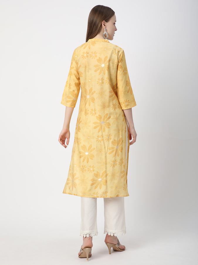 Women Printed Straight Kurta  image number 2