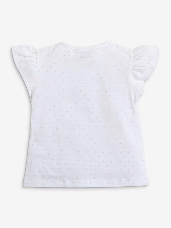 Girls Polka Dot Print T-Shirt with Dungaree image number 2