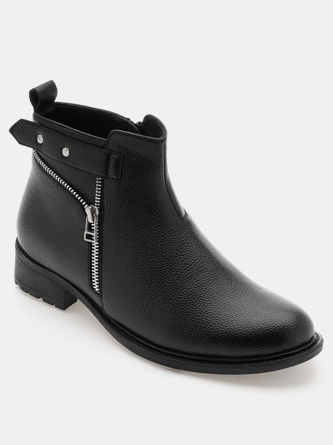 Women Solid Ankle-Length Boots image number 2