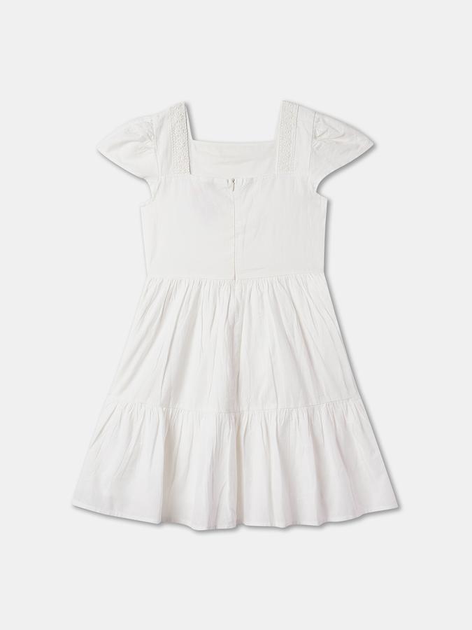 Girls Square-Neck Tiered Dress image number 1