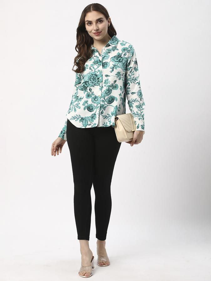 Women Floral Cut Away Collar Tops & Tunics image number 1