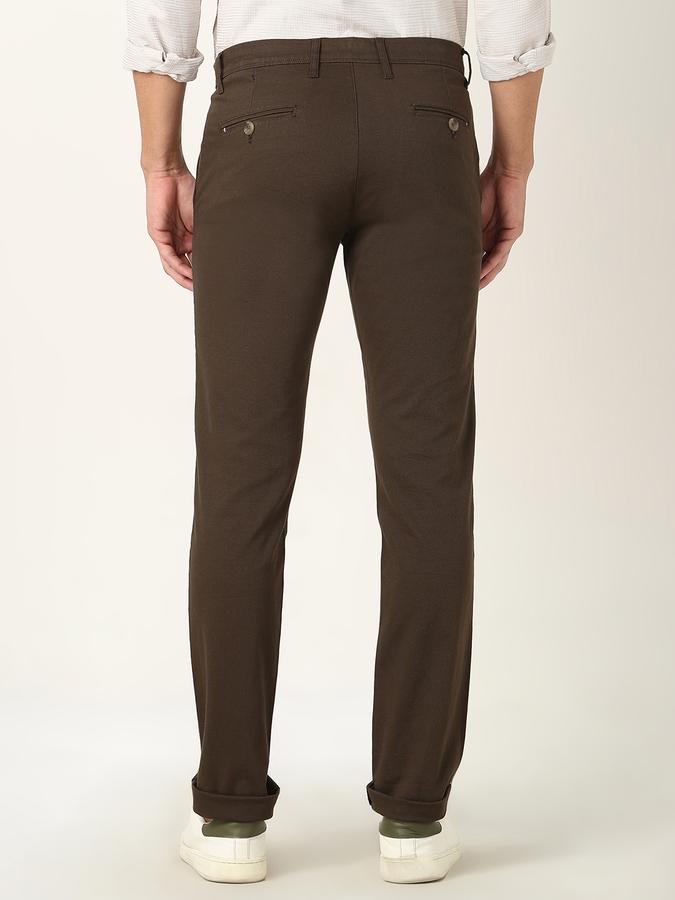 Men Slim Fit Flat-Front Trousers image number 3