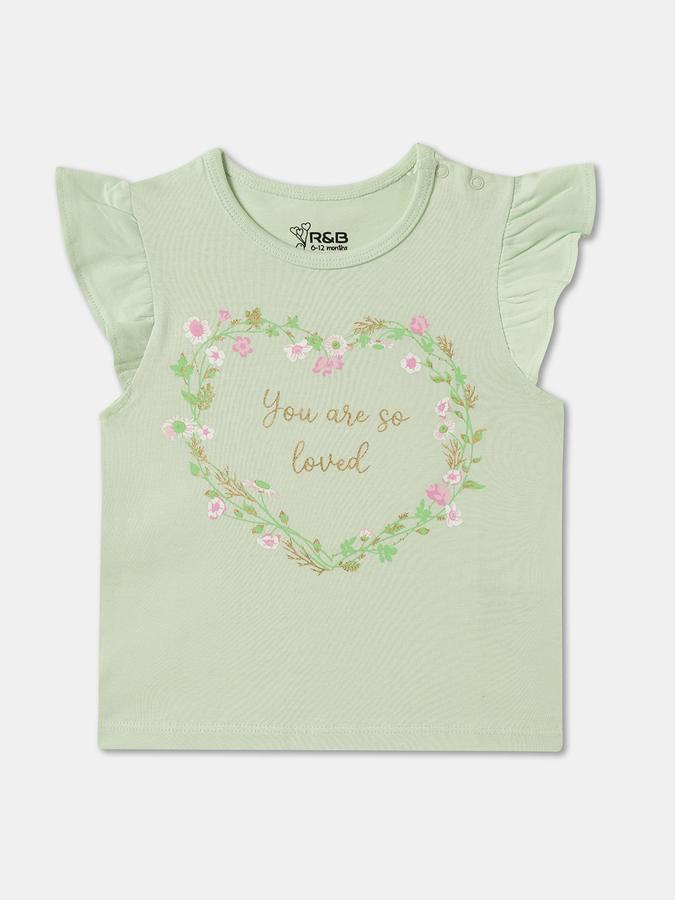 Baby Girls Graphic Print Pure Cotton Regular T Shirt 