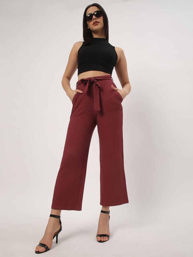 Women Relaxed Fit Flat-Front Pants image number 1