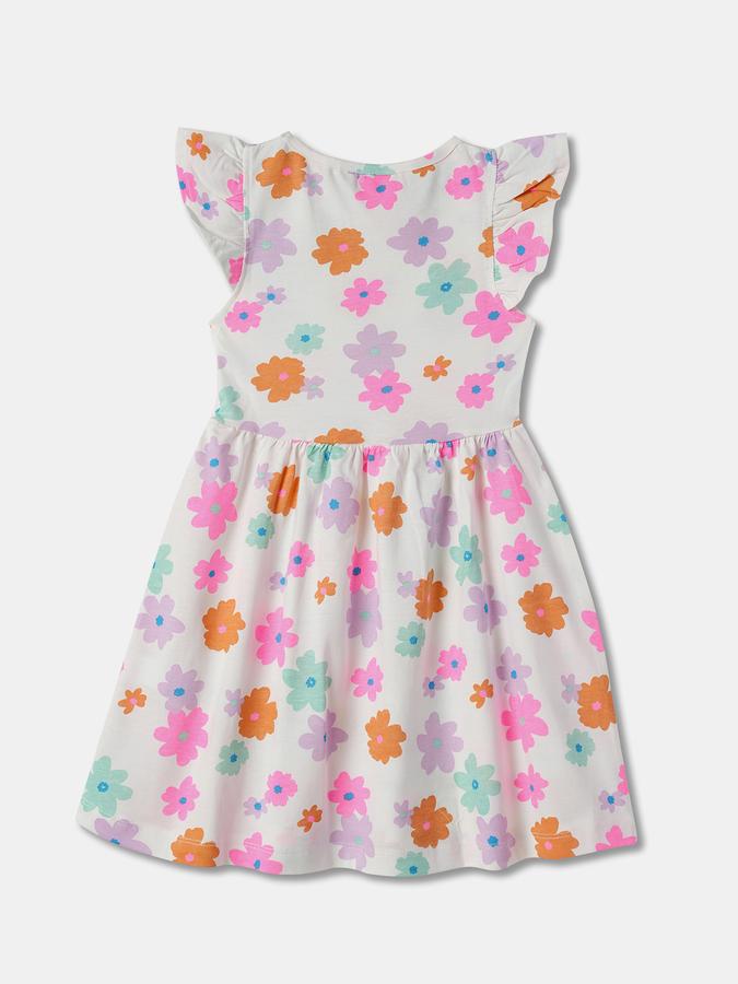 Girls Floral Print Fit & Flare Dress image number 1