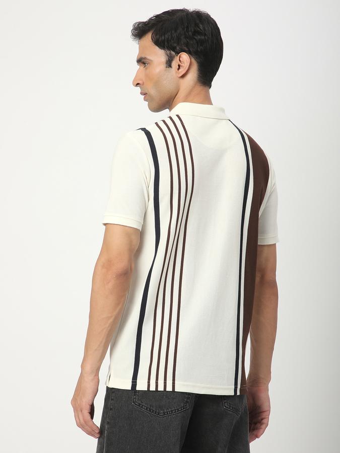 Striped Men Polo Neck T-Shirt image number 2