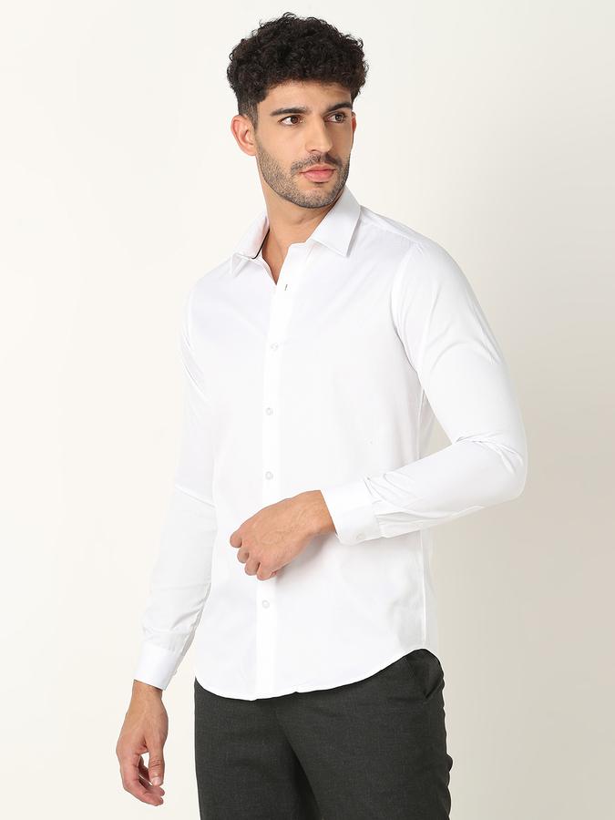 Men Slim Fit Shirt with Spread Collar  image number 1