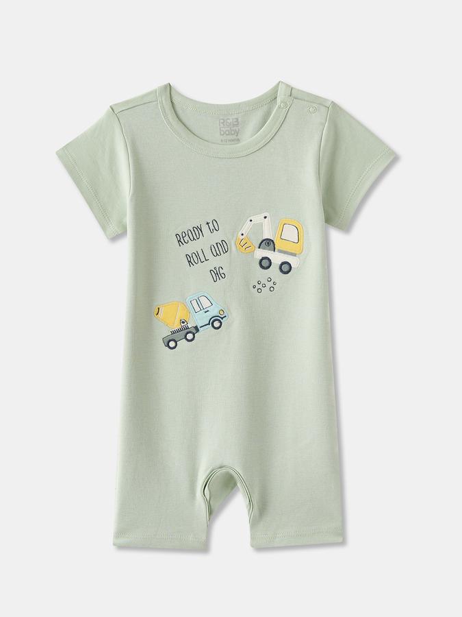 Romper For Baby Boys Printed Pure Cotton- Pack of 3 image number 2