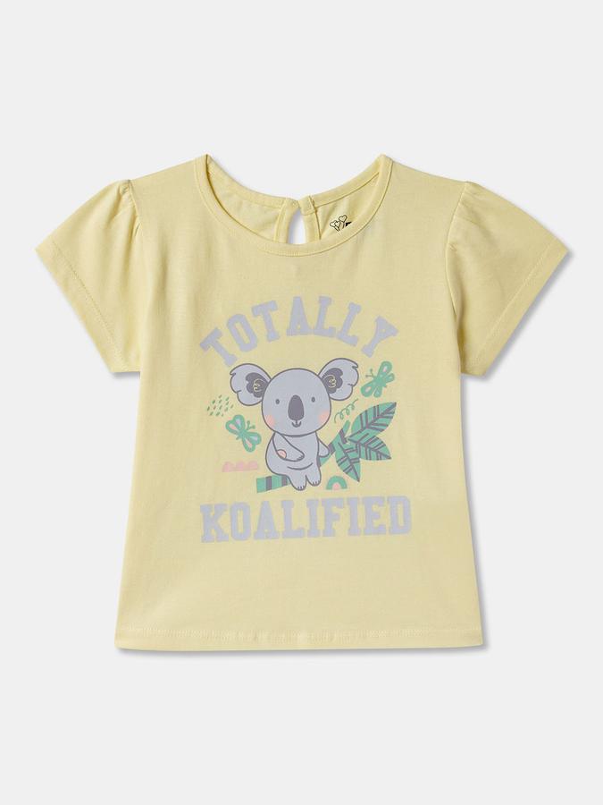 Baby Girls Graphic Print Pure Cotton Regular T Shirt