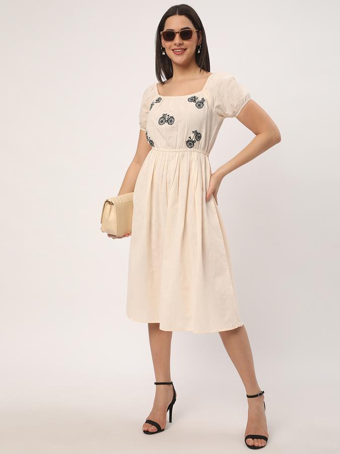 Women Block Print Fit & Flare Dress image number 1