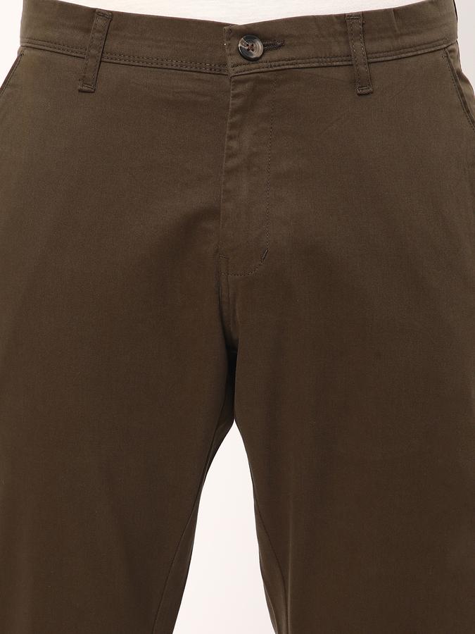 Men Flat-Front Slim Fit Trousers image number 3