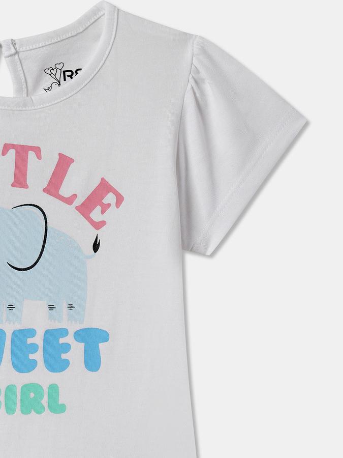 Baby Girls Graphic Print Pure Cotton Regular T Shirt image number 2