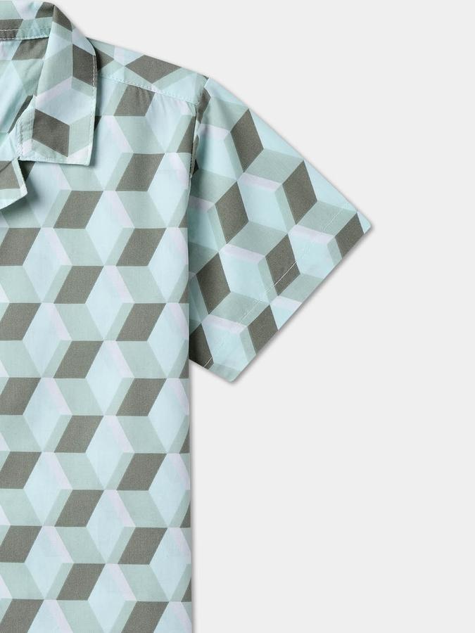 Boys Geometric Print Casual Shirt image number 2