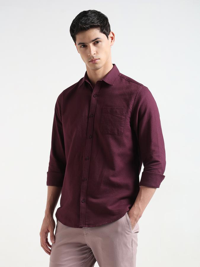 Men Textured Regular Fit Shirt with Patch Pocket image number 2