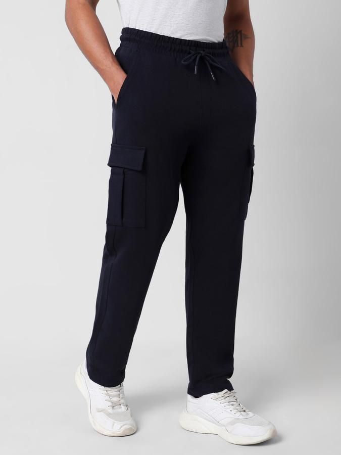 Men Straight Fit Flat-Front Pants image number 2