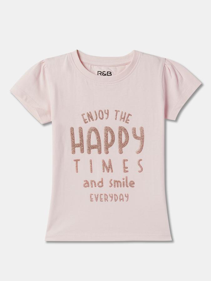 Girls Typographic Regular Fit T-Shirt