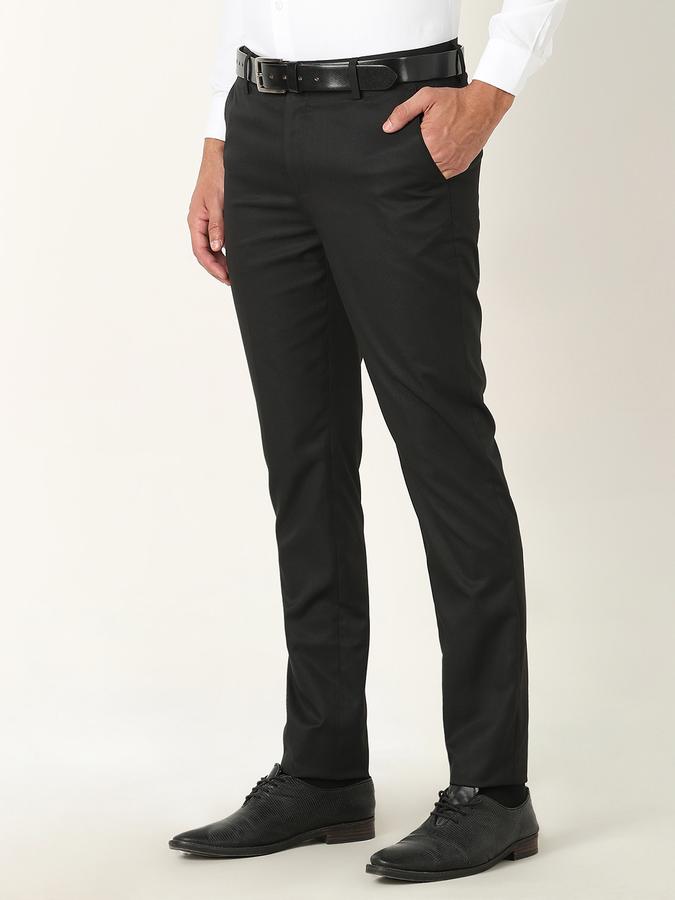 Men Slim Fit Flat-Front Trousers image number 1