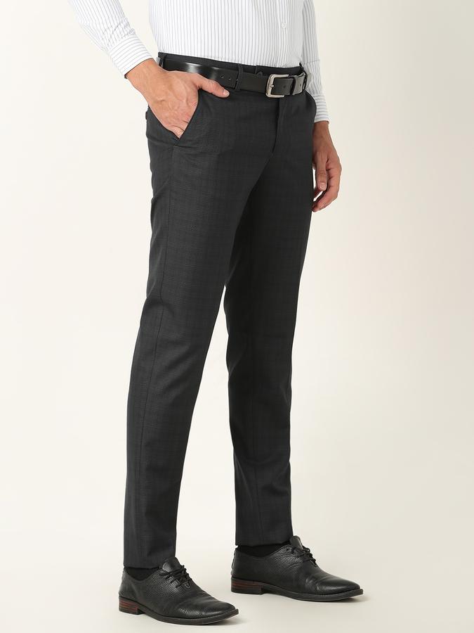 Men Slim Fit Flat-Front Trousers image number 2