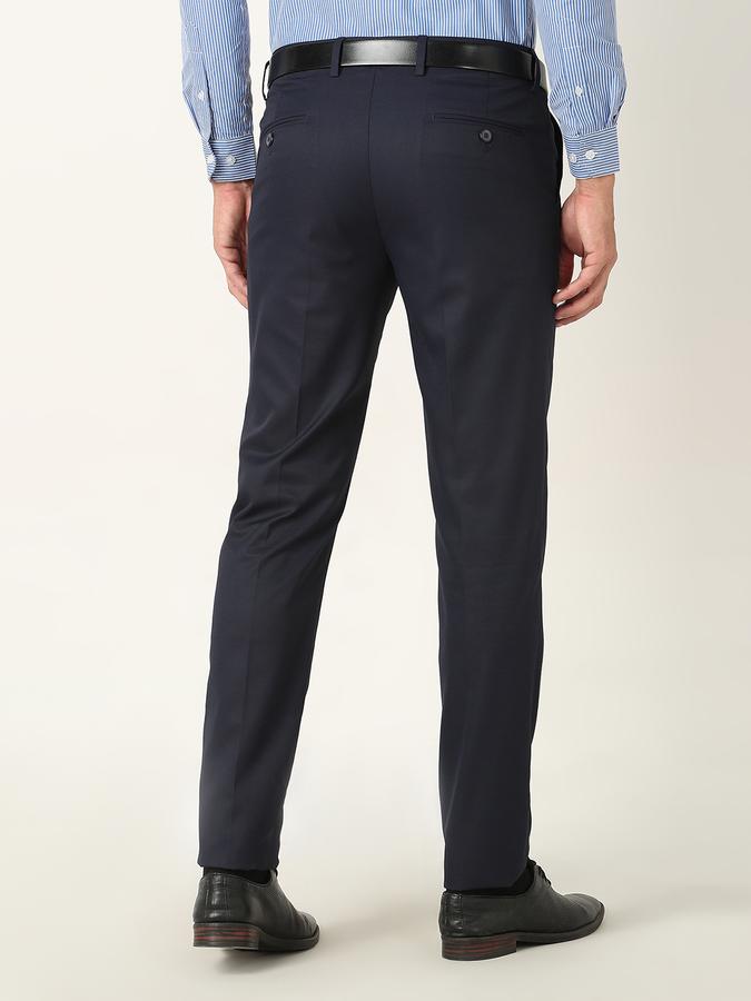 Men Slim Fit Flat-Front Trousers image number 3