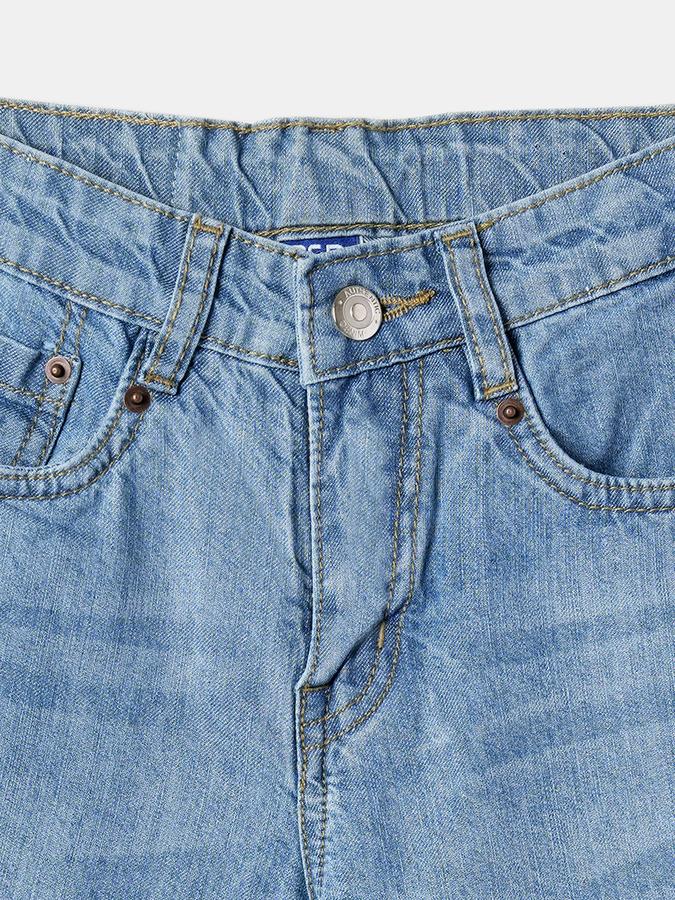 Lightly-Washed Regular Fit Shorts with 5-Pocket Styling image number 3