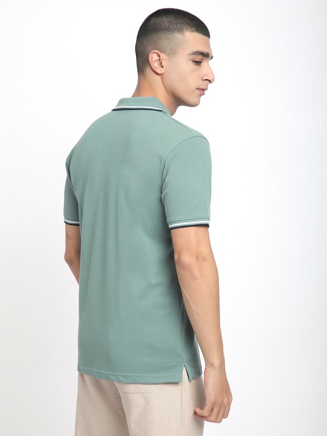 Solid Men Polo Neck T-Shirt image number 2