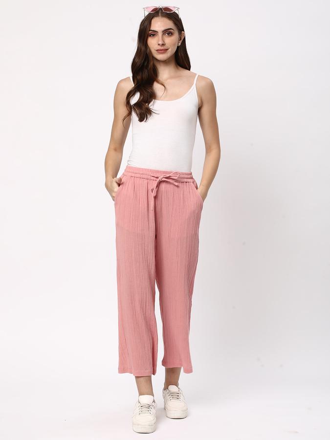 Women Straight Fit Pants with Drawstring Waist image number 1