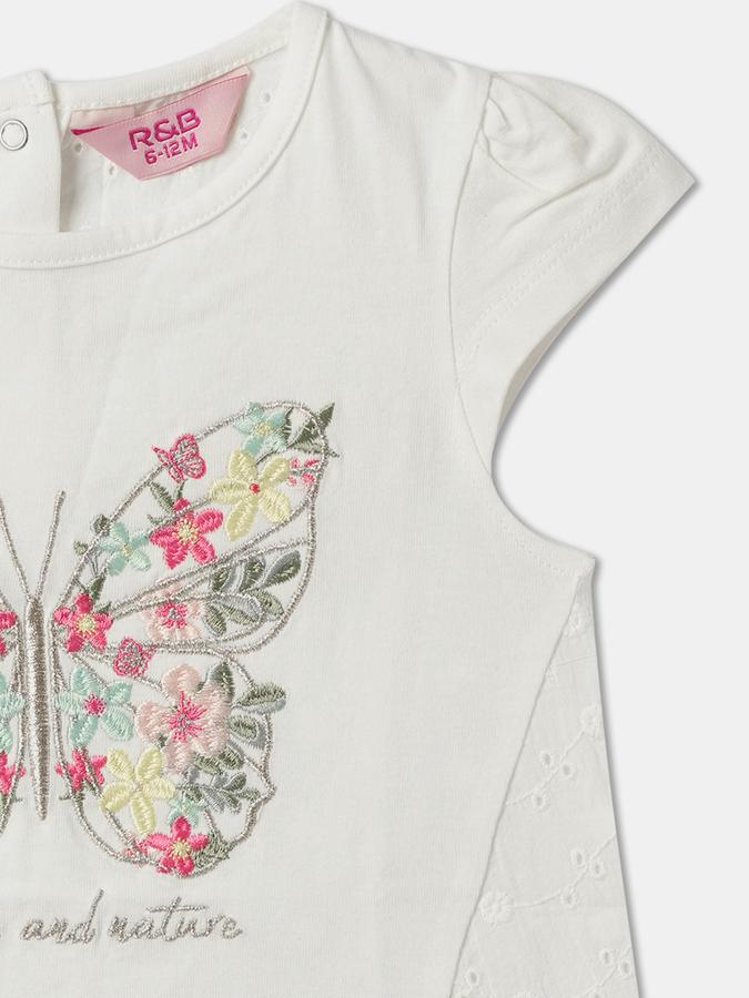 Girls Embroidered Round-Neck Top image number 2