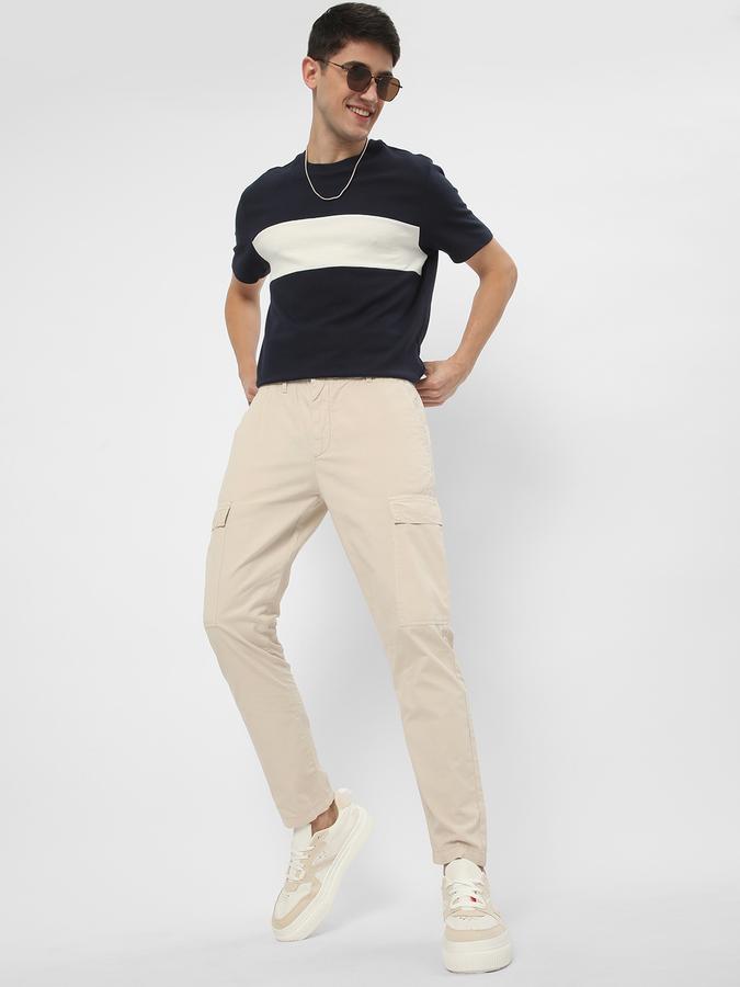 Men Straight Fit Flat-Front Trousers image number 1