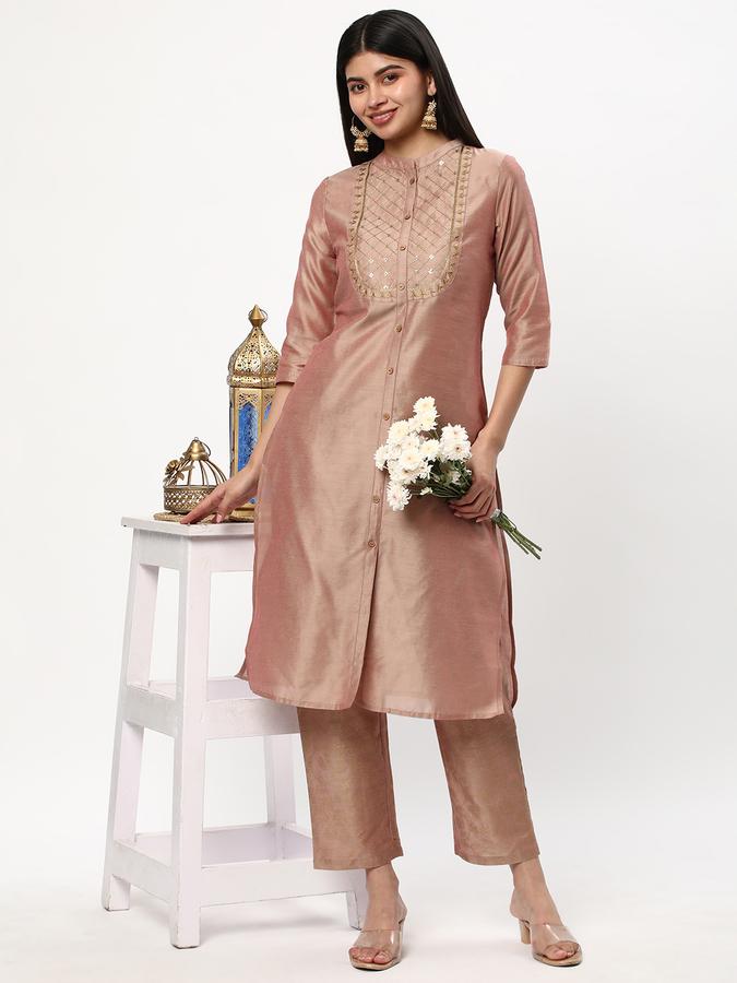 Women Embroidered Kurta & Trousers Set image number 1