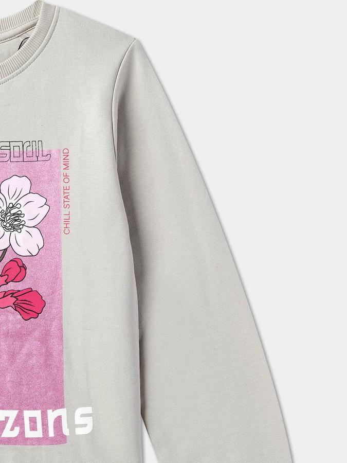 Full Sleeve Printed Girls Sweatshirt image number 2